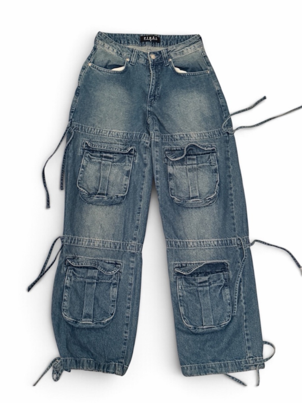 PIRAL Pockets Cargo Jeans with drawstrings S